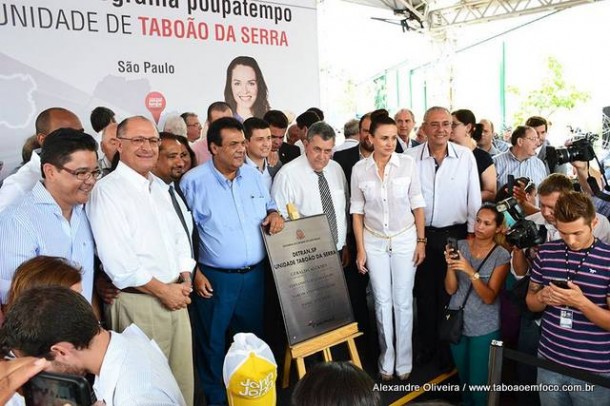 Alckmin, ao lado do prefeito Fernando e da deputada Analice, inauguram Poupatempo de Taboão da Serra
