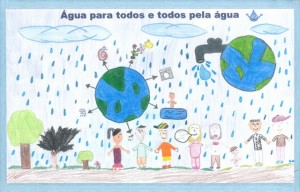 O trabalho de July Martins que lhe conferiu o primeiro lugar no concurso “Água para todos e todos pela Água”. (Foto: Divulgação / PMTS) 