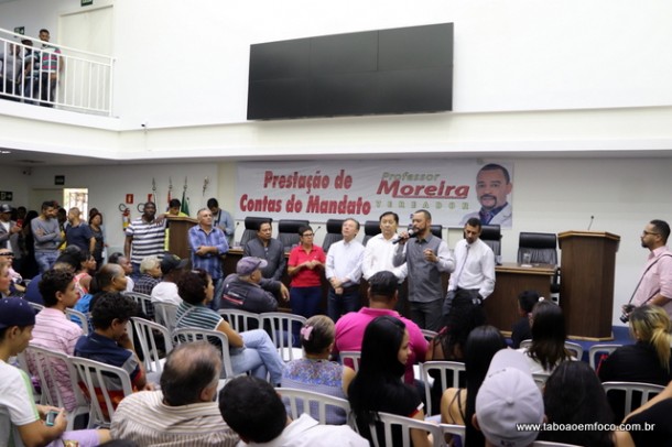 Prestação de contas do vereador Professor Moreira reúne quase 500 pessoas. 