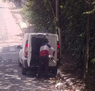 Homem é flagrado abandonando cachorros ao lado do Cemitério da Saudade