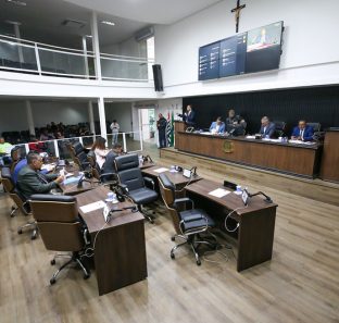 Plenário da Câmara Municipal durante sessão