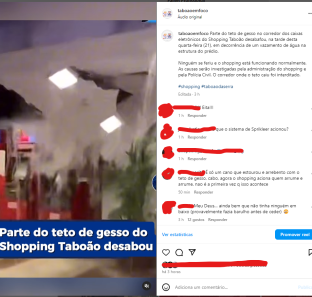 desabamento teto shopping taboao